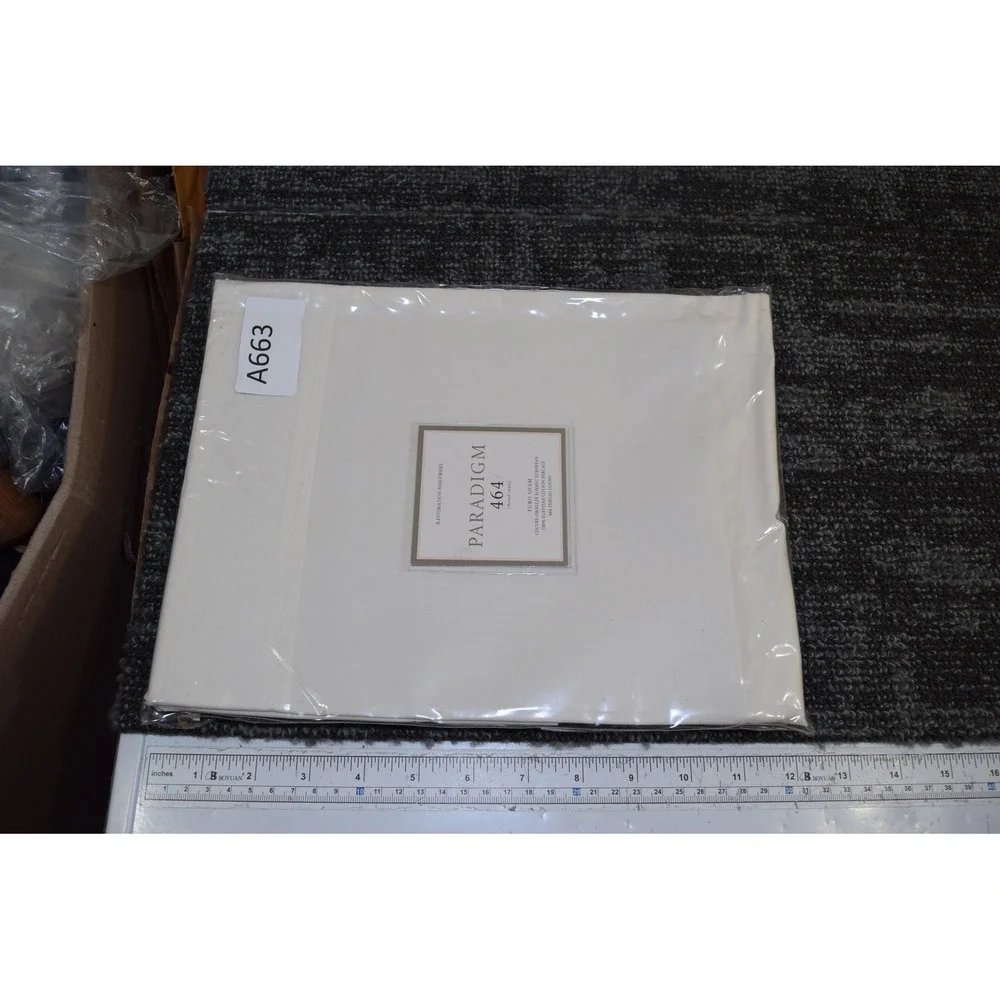 Restoration Hardware Paradigm 464 Euro Sham Egyptian Cotton Percale Ivory Italy